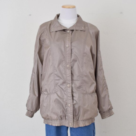 Vintage 90s Lightweight Windbreaker Iridescent Nylon Jacket by Haband/ size M - Picture 2 of 10